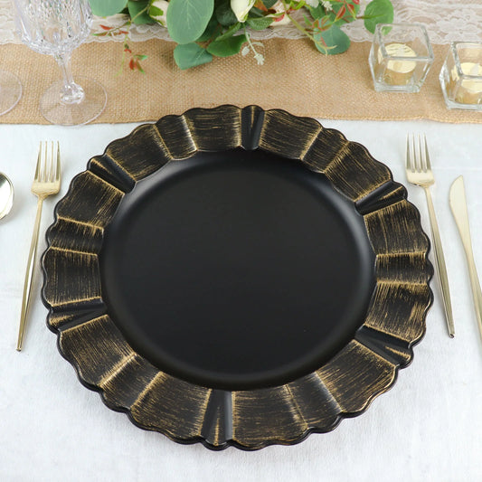 Scalloped Charger plate - Black